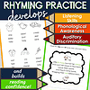 Rhyming practice activities for homeschool, focusing on phonological awareness, auditory discrimination, listening skills, and building reading confidence for early learners.