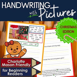 Christmas Edition of Handwriting with Pictures for Beginning Readers (No Santa)