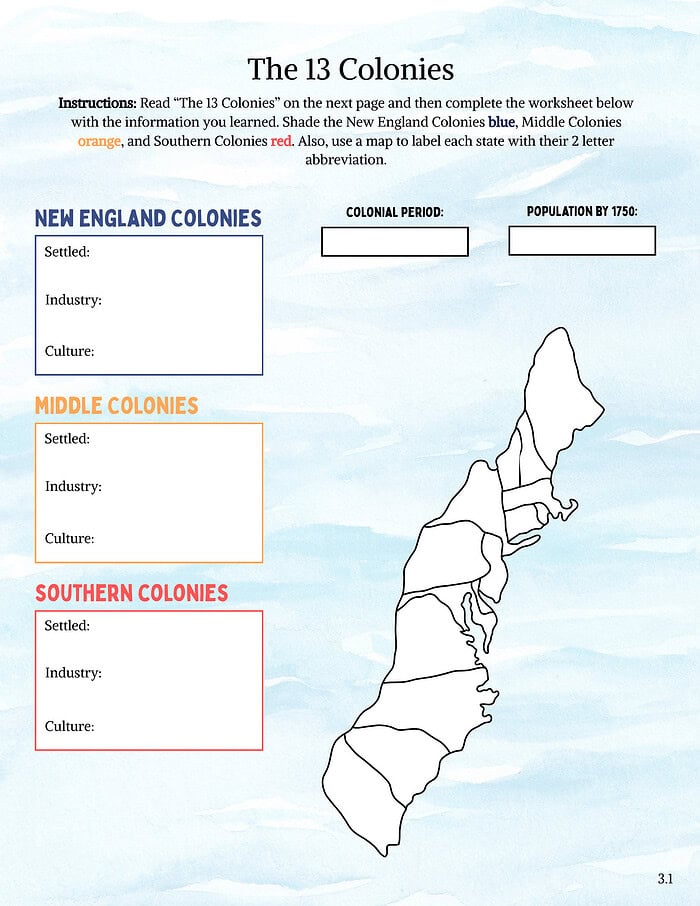Early American History- Colonies Early American History Curriculum | Full-Year Course (1400–1877) | Grades 3–5
