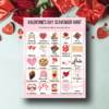 5 Pink Valentine's Day scavenger hunt worksheet with themed images and words, ideal for homeschooling activities and educational Valentine's Day crafts, encouraging learning and engagement.