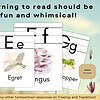 5 Learn to read with fun, whimsical alphabet flashcards featuring animal and nature illustrations, perfect for homeschooling resources and early literacy development.