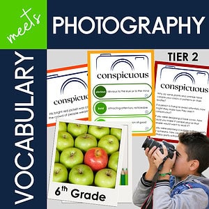 Middle School Tier 2 Vocabulary & Photography Activities | Auditory Processing Aid