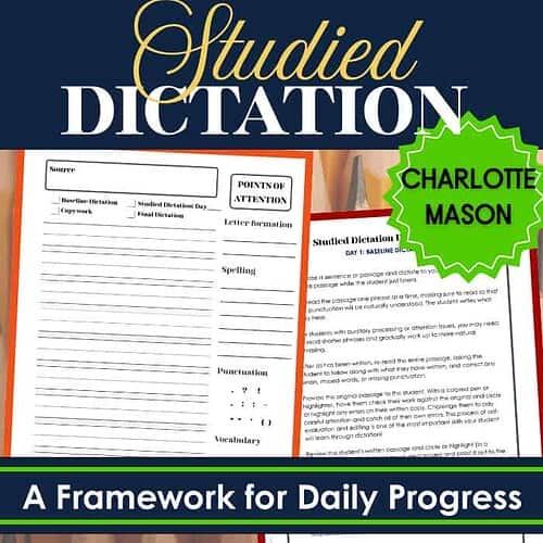 92 1. Homeschool resource for studying dictation with Charlotte Mason method, includes daily framework, spelling, punctuation, and vocabulary for effective homeschooling education.