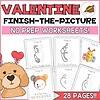 Flag Logo Colorful Valentine-themed printable worksheets for kids, featuring finish-the-picture activities with no prep needed, ideal for homeschool, preschool, and early elementary education. Includes engaging, easy-to-use activities.