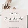 Minimalist Course Workbook 1. Inspirational image for homeschool rhythm reset, featuring neutral tones, dried leaves, a notebook, and elegant handwritten text promoting homeschool organization and renewal.