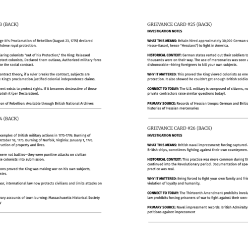 Pro homeschooling resources, printable grievance cards, and educational materials for homeschool families to support learning about history, military actions, and civic understanding.