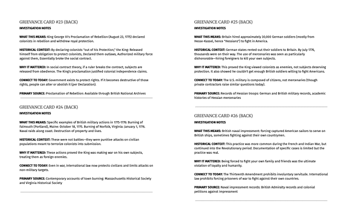 Screen Shot 2026-01-10 at 8.35.19 PM Pro homeschooling resources, printable grievance cards, and educational materials for homeschool families to support learning about history, military actions, and civic understanding.