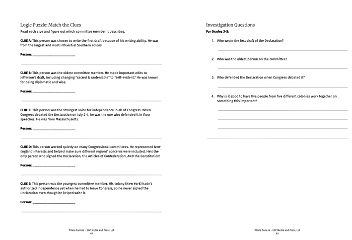 Screen Shot 2026-01-12 at 6.14.15 PM Match the clues homeschool activity, history, US Congress, educational resource for kids.