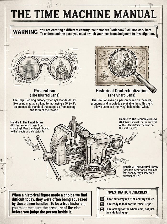 Time Machine Rule: Teach Historical Contextualization and avoid Presentism