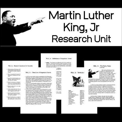Z-198-MLK-Research-cover.jpg Martin Luther King Jr. research unit for homeschool, focused on important historical events and terms. Educational resources for homeschooling families studying civil rights and American history.