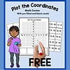 coordinate plane Plot the Coordinates math activity for homeschoolers with pre-filled and black cards, ideal for homeschooling resources and math centers.
