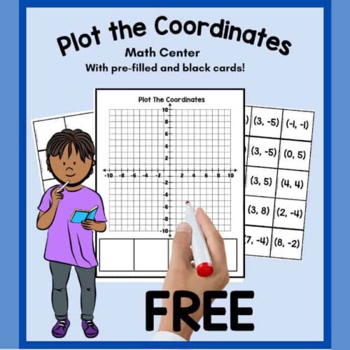 Plot the Coordinates math activity for homeschoolers with pre-filled and black cards, ideal for homeschooling resources and math centers.