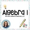 Light bulb icon representing learning and education, colorful pencil, and puzzle pieces for interactive homeschool resources, emphasizing algebra and math curriculum for homeschooling students.