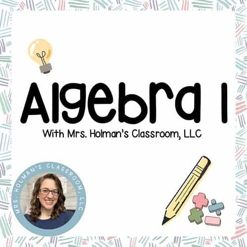 Light bulb icon representing learning and education, colorful pencil, and puzzle pieces for interactive homeschool resources, emphasizing algebra and math curriculum for homeschooling students.