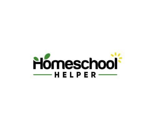 A logo of Homeschool Resource Co. featuring the words "Homeschool Helper" with leaf and sun accents, emphasizing homeschooling support and educational resources.