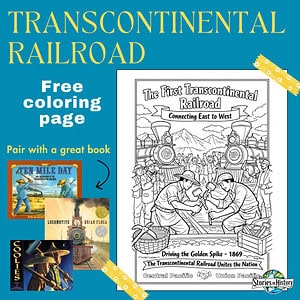 FREE Transcontinental Railroad Coloring Page