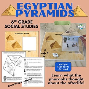 Ancient Egypt Afterlife & Pyramids Activity | 3D Pyramid Craft + Reading