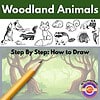 cropped-Z-30-Draw-woodland-animals.jpg 1. Black and white woodland animals drawing tutorial for homeschooling, including fox, raccoon, squirrel, and more, perfect for kids learning to draw animals step-by-step.