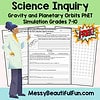 science Gravity and Planetary Orbits PhET Simulation Grades 7-10 - Free homeschool science resources for inquiry-based learning in astronomy and space science education.