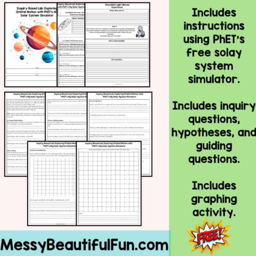 Orbiting planet with colorful rings and smaller celestial bodies, illustrating space exploration and astronomy education resources for homeschool science projects.