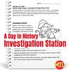 African American history educational worksheet on Dr. Martin Luther King Jr. for homeschool, with investigation station activities for learning about civil rights leaders and the Nobel Peace Prize.