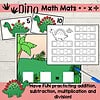 1 Math Mats for Multiplication Division Addition Subtraction Dinosaur Theme