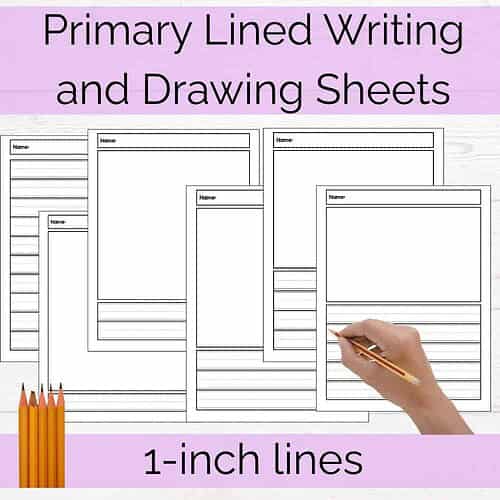 1 Primary Lined Writing and Drawing Pages