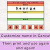 2 Editable Name Practice Worksheet | Canva Template | Trace, Build & Write Your Name | PreK & Kindergarten