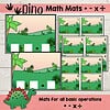 2 Math Mats for Multiplication Division Addition Subtraction Dinosaur Theme