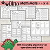 3 Math Mats for Multiplication Division Addition Subtraction Dinosaur Theme