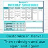 3 Editable Blue Homeschool Schedule Template for Kids | Weekly Planner | Assignments, Chores, Goals & Reminders | Printable & Canva Editable