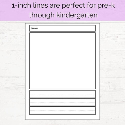 3 Primary Lined Writing and Drawing Pages