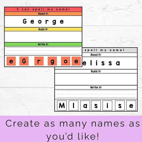 4 Editable Name Practice Worksheet | Canva Template | Trace, Build & Write Your Name | PreK & Kindergarten