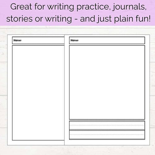 4 Primary Lined Writing and Drawing Pages
