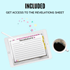 Digital revelation sheet on tablet with coffee cup, ideal for homeschooling resources and religious education.