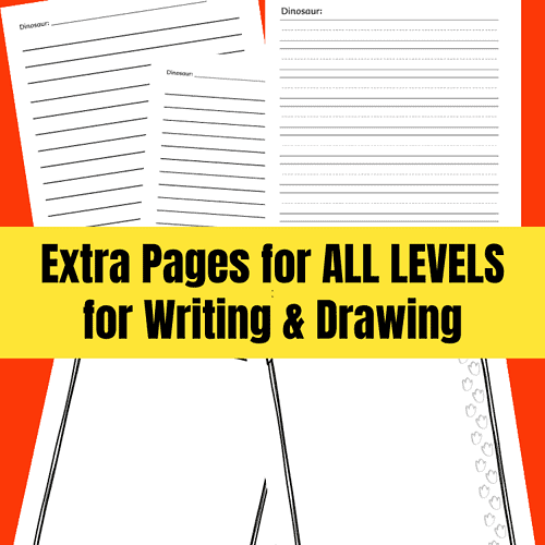 Homeschool Writing & Drawing Pages Printable homeschool writing and drawing pages for kids, ideal for all learning levels, featuring fun dinosaur-themed templates for creative education.
