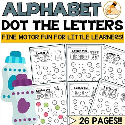 Flag Logo Dot-the-Letter Alphabet Worksheets for Preschool Homeschool