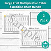 Large Print Multiplication Table and Large Print Addition Chart Bundle