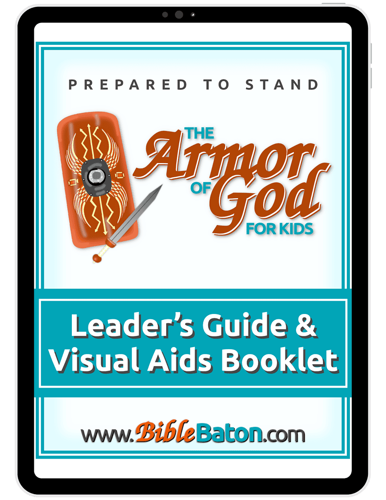 Download the Armor of God for Kids Leader’s Guide and Visual Aids booklet, perfect for homeschooling and religious education.