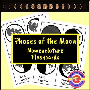 Phases of the Moon: Earth Science Nomenclature Flashcards