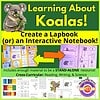 Koalas-themed homeschool resource for creating lapbooks or interactive notebooks, ideal for teaching science, reading, and writing to 12th-grade students.