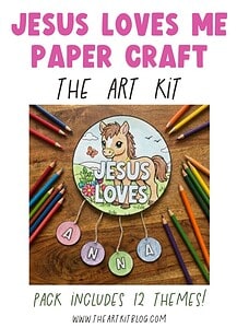 Jesus Loves Me Paper Crafts PACK OF 12 DESIGNS, CUSTOMIZE to child's name! Black and White, PDF, Sunday School Printable, Preschool