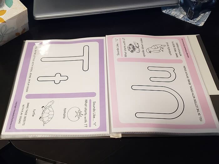 Homeschool Resource Co. Educational alphabet and sight word flashcards for homeschooling, featuring large letters and simple illustrations to support early literacy skills.