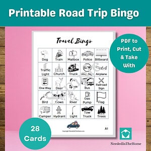 Printable Road Trip Bingo, 28 Unique Travel Game Cards (PDF Print), Vacation Activity automobile, Field Trip