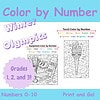 winter olympics cover try 2 Color By Numbers Winter Olympics for Elementary