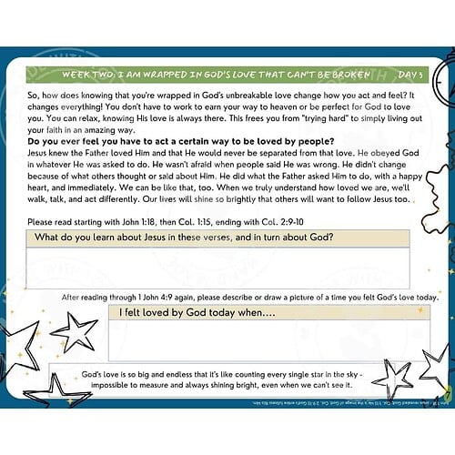 Homeschool Resource Co. - Bible Verse Study Bible verse study worksheet for homeschooling, focusing on John 1:18 and Colossians 2:9-10, with engaging questions and space for personal reflection.