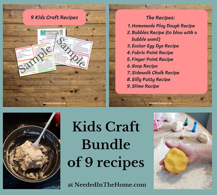 Kids Craft Bundle (1) Kids Craft Recipes, Play Dough, Slime, Bubbles, Finger & Fabric Paint, Chalk (PDF Print)