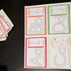 Homeschool Alphabet Flashcards Set of colorful homeschool alphabet flashcards with uppercase letters and illustrations for early learning and literacy development.