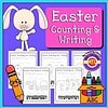 Easter Counting & Writing Easter counting and writing activity for homeschool, featuring printable worksheets with Easter eggs, bunnies, and educational exercises for preschool and kindergarten students.