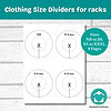 Printable Clothing Size Dividers – Closet Organization, NB-XXXL (PDF Print), Clothing Rack Circles